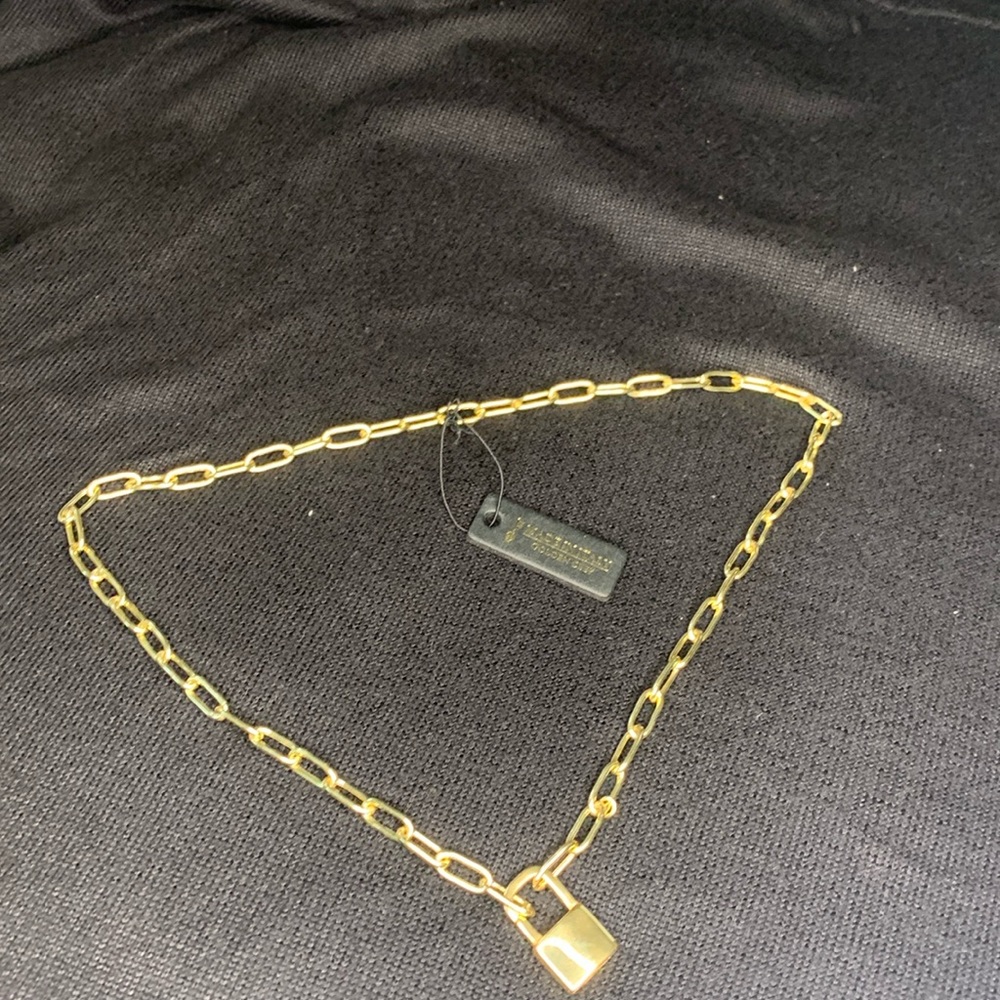 NWOT, sterling silver 925, gold plated 18inch Chain with pad lock.